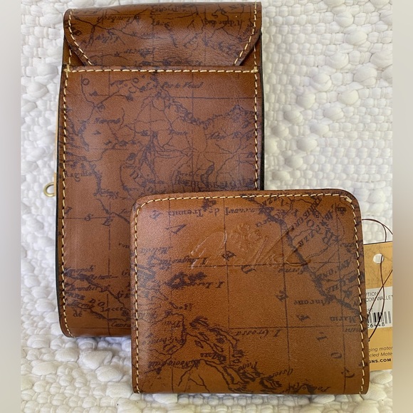 Patricia Nash Map Print Rivalta c/b & Canelli Coin Wallet Set. NWT - Picture 5 of 12